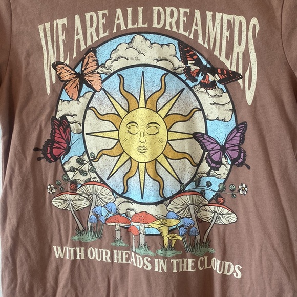 NWT Brown Hippie Ringer Tee - Picture 3 of 4